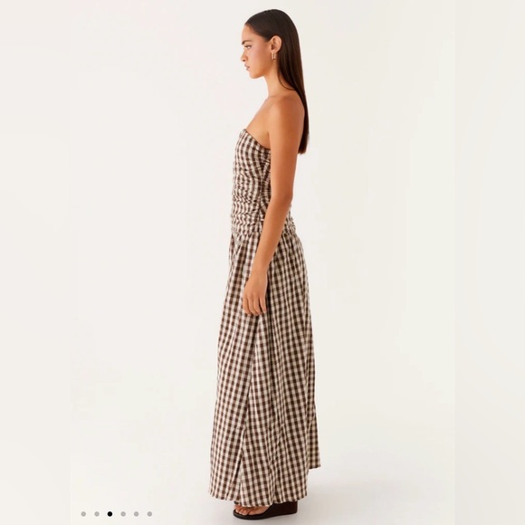 Peppermayo Exclusive - Carmel Maxi Dress - Brown Gingham (never worn) - Picture 3 of 6